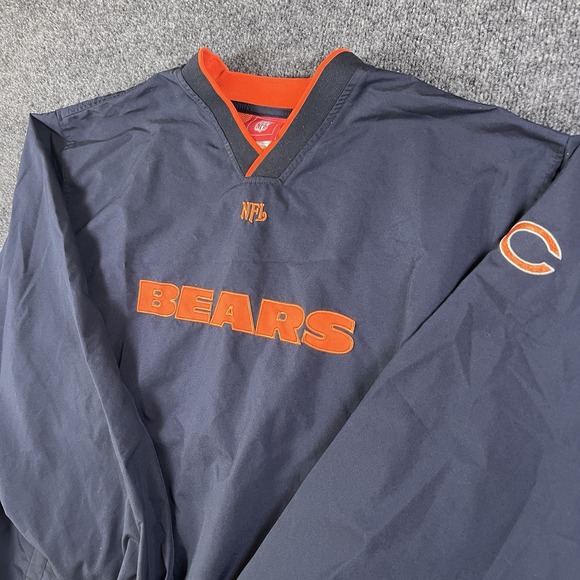 Chicago Bears NFL Pullover Windbreaker Jacket VF Imagewear Navy Orange 2007 Sz L - Picture 1 of 12